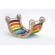 SKŁADANY Drewniany bujak sensoryczny dla dzieci colorful Wooden Rocker z opcją zjeżdżalni
