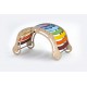 SKŁADANY Drewniany bujak sensoryczny dla dzieci colorful Wooden Rocker z opcją zjeżdżalni