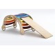 SKŁADANY Drewniany bujak sensoryczny dla dzieci colorful Wooden Rocker z opcją zjeżdżalni