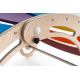 SKŁADANY Drewniany bujak sensoryczny dla dzieci colorful Wooden Rocker z opcją zjeżdżalni