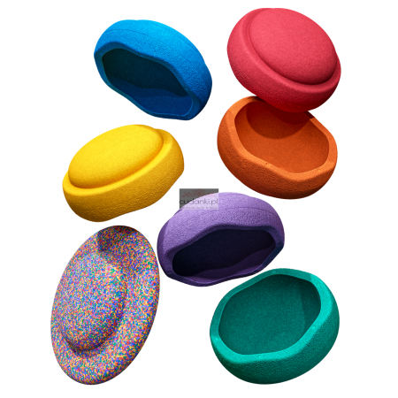Stapelstein Rainbow Tęczowy 6+1 zestaw sensoryczny kamienie rzeczne do balansowania