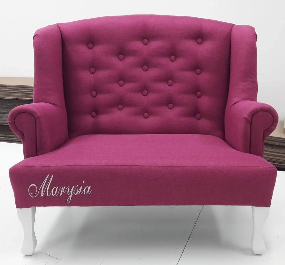 Velvet Caramel Rose armchair Karmelkowy róż fotel somebunny