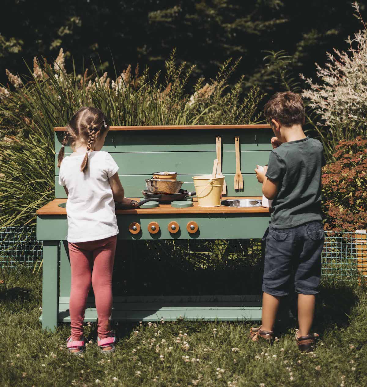 Drewniana kuchnia błotna dla dzieci zabawki sensoryczne dla dzieci Montessori