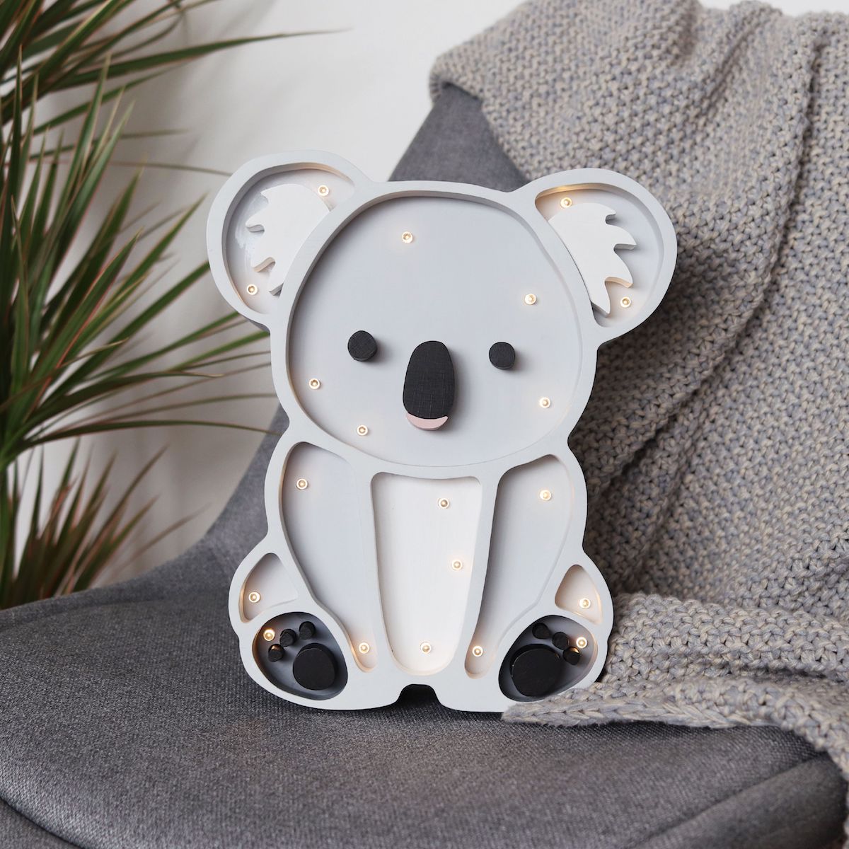 Drewniana Lampka Miś Koala - w stylu skandynawskim